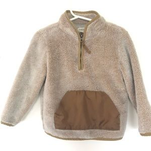 Brown/gold Gymboree faux fur half zip sweater 2T